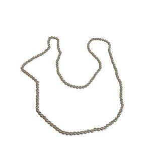 Plastic Faux Pearl Beaded Necklace 36 inches Long